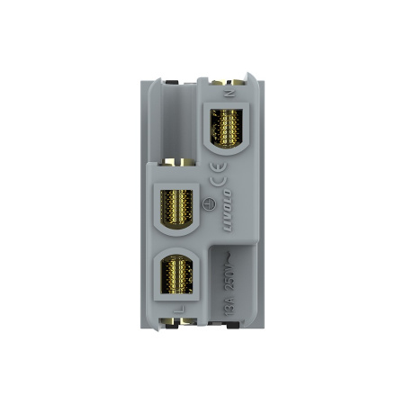 Розетка электрическая 1/2 с заземлением 13A, цвет золотой (механизм) Livolo