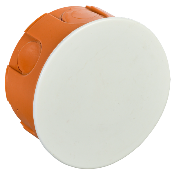 Коробка распаячная КМ41007 d80x40мм для твердых стен (с крышкой) IEK