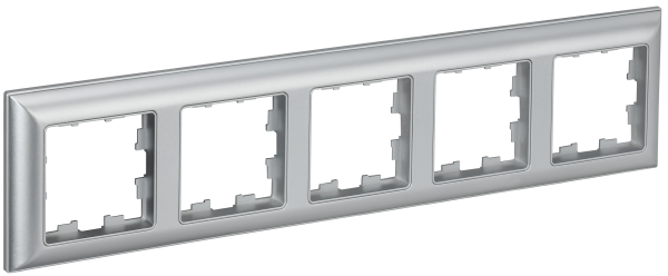 BRITE Рамка 5-мест. РУ-5-Бр алюм./алюм. IEK