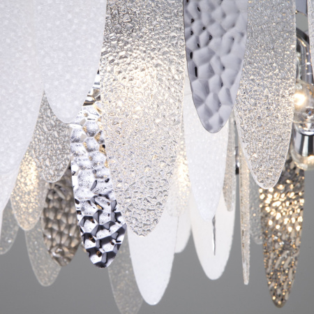 Подвесная люстра с фактурным стеклом 8*E14 60Вт хром IP20 Canaria (324/8 хром) Bogate's