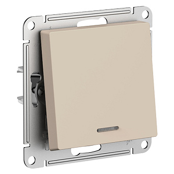 ATLASDESIGN Механизм выключателя 1-кл  с подсветкой 10А песочный Schneider Electric 