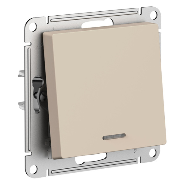 ATLASDESIGN Механизм выключателя 1-кл  с подсветкой 10А песочный Schneider Electric 