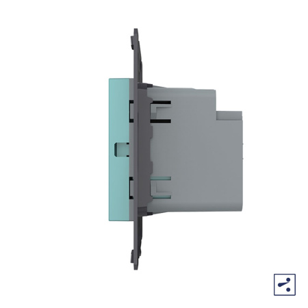 Двухклавишный проходной сенсорный выключатель Module, цвет зеленый (механизм) Livolo