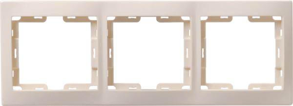 Рамка 3-местная горизонтальная РГ-3-ККм КВАРТА кремовый IEK