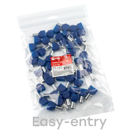 Наконечник штыревой втулочный изолированный НШвИ(2) 16,0-14 (50шт) PROxima EKF