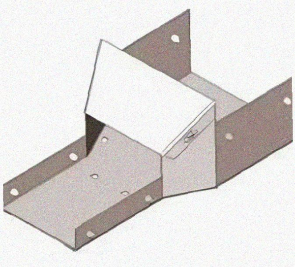 Лоток переходной замковый ЛПЗ 150х80-80х80 УХЛ1, оцинкованный лист, S1,0
