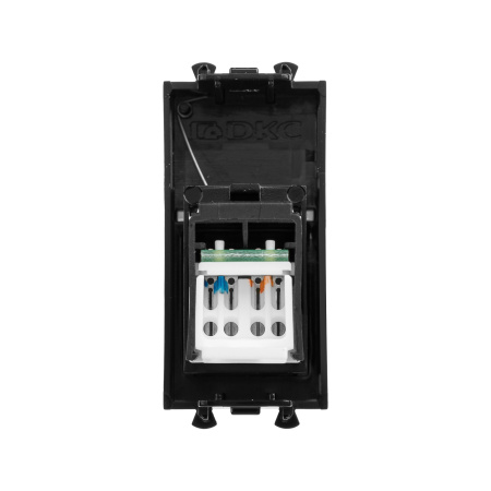 Компьютерная розетка RJ-45 модульная, кат.6, "Avanti", "Черный квадрат", 1 модуль DKC
