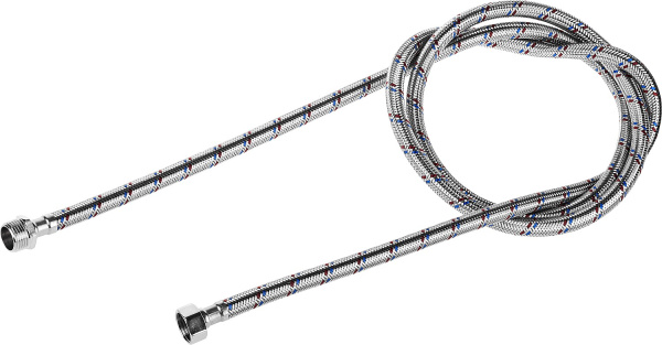Подводка гибкая для воды, оплетка из нержавеющей стали, г/ш 1/2" - 1,8м ЗУБР