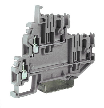 Клеммный зажим. Двухуровневый. Со штекерными контактами. Тип VPD.2/GR. Серый. 2,5 кв.мм. DKC