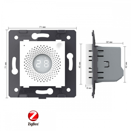 Датчик температуры и влажности ZigBee, цвет белый (механизм) Livolo Датчик температуры и влажности ZigBee, цвет белый (механизм) Livolo