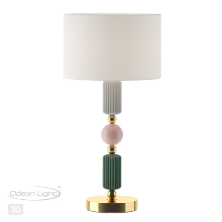 Настольная лампа E27 1*60W CANDY золото/разноцветн./керамика/абажур ODEON LIGHT