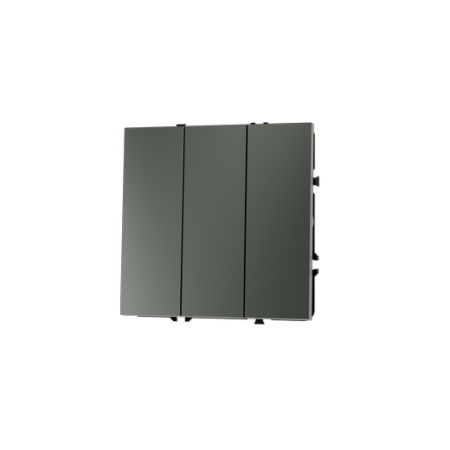 Выключатель встраиваемый Voltum S70 трехклавишный 10А, (титан)