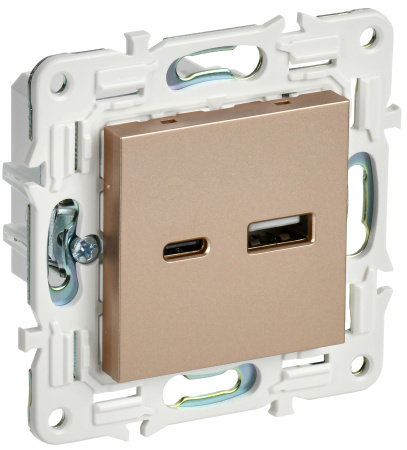 SKANDY Розетка USB A+C 18Вт SK-R13Sa песочный IEK SKANDY Розетка USB A+C 18Вт SK-R13Sa песочный IEK