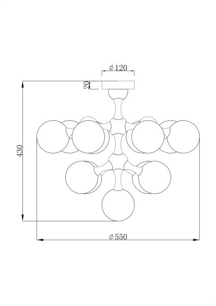 Потолочный светильник 13*G9 28Вт Хром IP20 Proton MOD021CL-13CH Maytoni