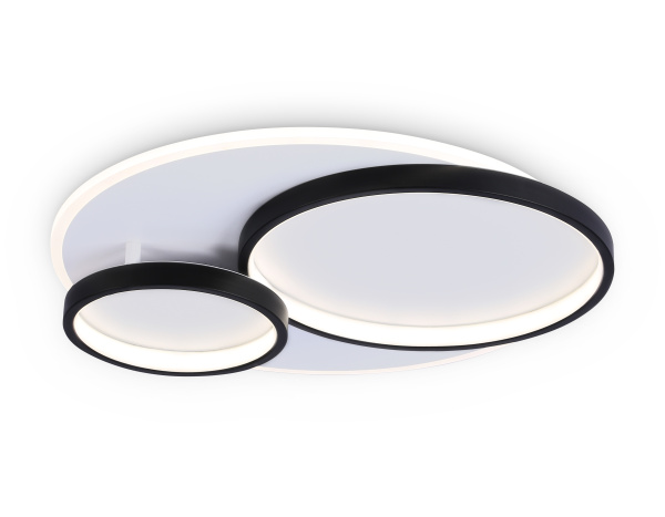 Настенно-потолочный светодиодный светильник с пультом FA7719 WH/BK белый/черный 3000K-6400K 64W 490*470*90 (ПДУ РАДИО 2.4G) Ambrella Light