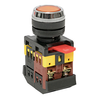 Кнопка ABLFS-22 с подсветкой желтая NO+NC 230В PROxima EKF