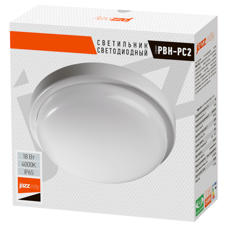 Светильник светодиодный ДПО PBH - PC2-RA 18Вт 1350лм 4000К бел. AC 230В/50Гц