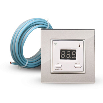 Терморегулятор Welrok AZ Wi-Fi для рамки LIVOLO с электронным управлением, датчик пола 3 м, цвет белый с серой рамкой