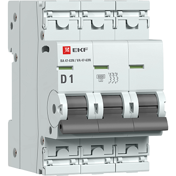 Выключатель автоматический ВА МОД 3П 1А D 6кА ВА 47-63N PROxima EKF