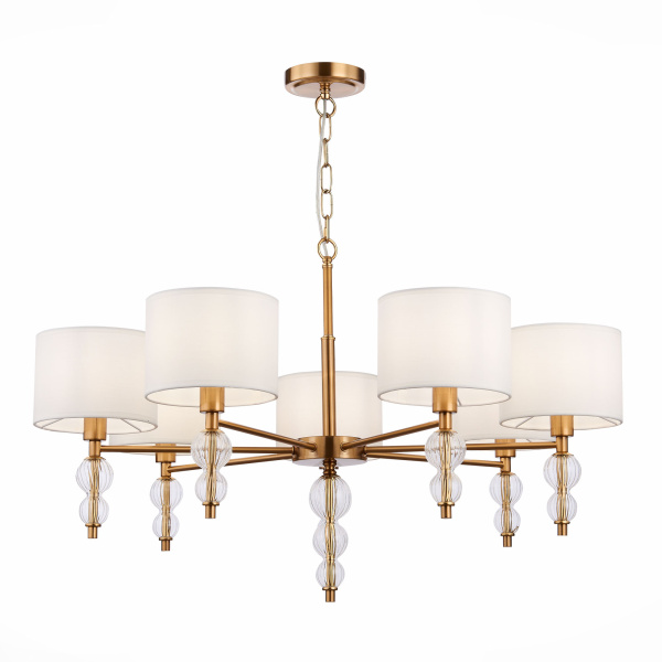 Люстра подвесная Латунь, Прозрачный/Белый E14 7*40Вт SLE105713-07 EVOLUCE