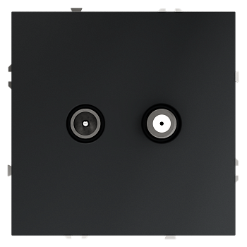 Розетка телевизионная встраиваемая Voltum S70 оконечная TV+SAT, (графит)