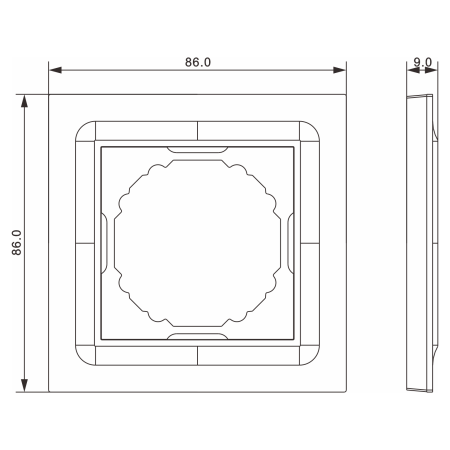 Donel A07 Wave глянцевый белый рамка 1-я, серия DB