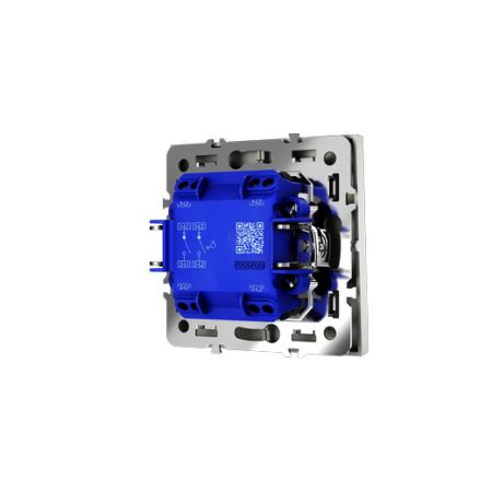 Выключатель с самовозвратом встраиваемый Voltum S70 двухклавишный 10А, (сталь)