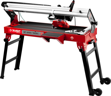 Электроплиткорез "Мастер", длина реза 920 мм, диск 200 мм, глубина реза 90°-32мм/45°-28мм, стол 960x400 мм, 1000Вт ЗУБР