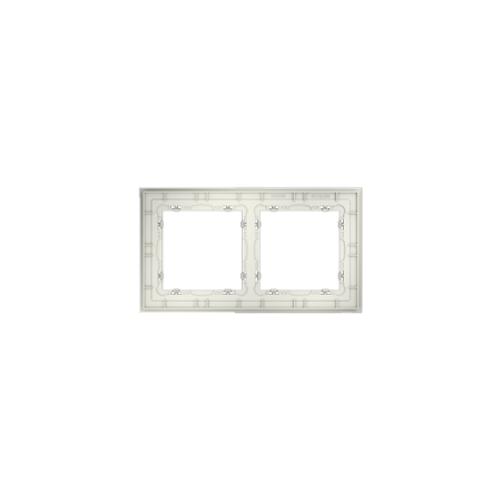 Рамка стеклянная Voltum S70 на 2 поста, (сталь, стекло)