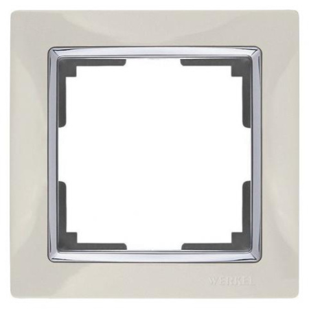 Snabb Рамка горизонтальная 1 пост . слоновая кость / хром IP20 Werkel