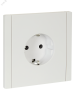 FORTE&PIANO Розетка 1-местная с заземлением без защитных шторок безвинтовое крепление 16А FP214 белый IEK