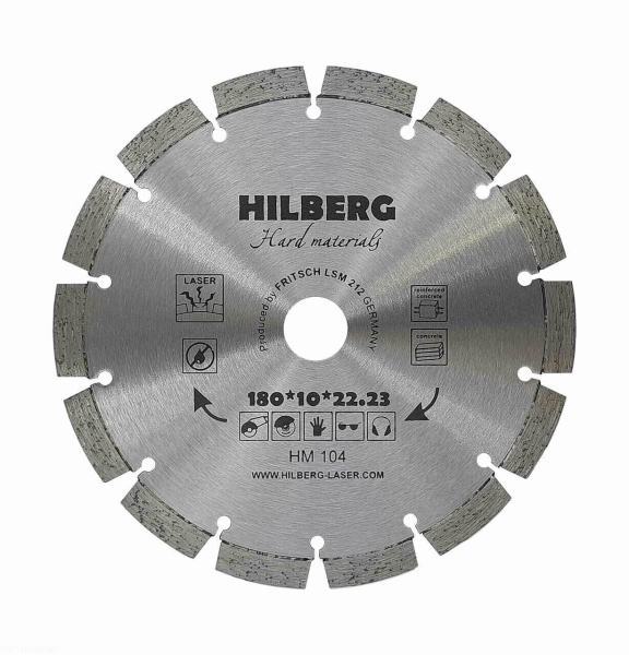 Диск алмазный отрезной 180*22,23 Hard Materials Лазер HM104 Hilberg