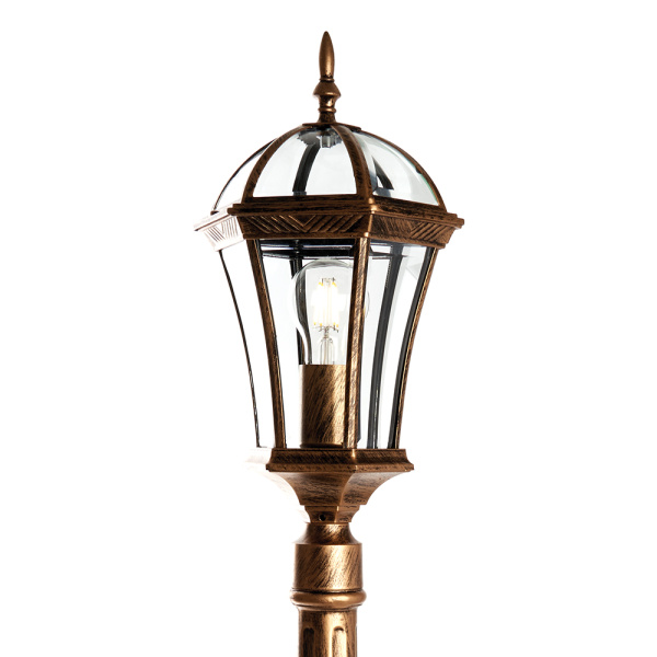 Светильник садово-парковый Feron PL626 столб 60W 230V E27 205*180*1050мм, черное золото