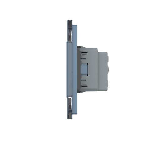 Розетка электрическая 16А 3 поста, цвет синий Livolo