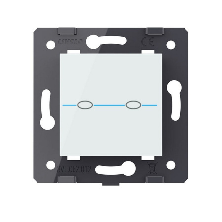 Выключатель Quadro 2 клавиши Белый (механизм) Livolo