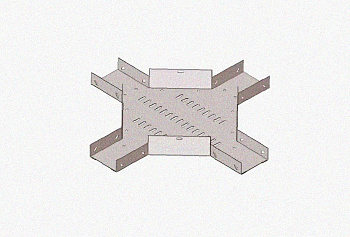 Лоток крестообразный замковый перфорированный КМЗ 400х80 УХЛ1, оцинкованный лист S1,5