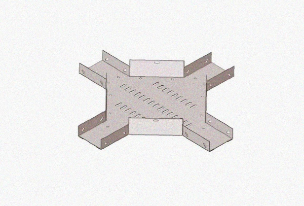 Лоток крестообразный замковый перфорированный КМЗ 400х80 УХЛ1, оцинкованный лист S1,5