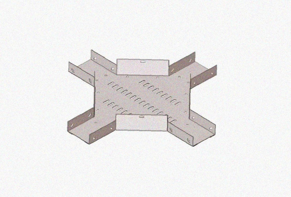 Лоток крестообразный замковый перфорированный КМЗ 50х50 УТ1,5, оцинкованный лист, S1,0