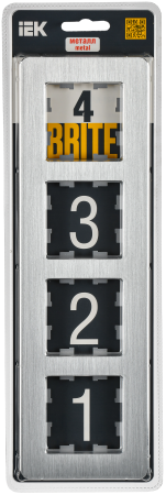 BRITE Рамка 4-мест. РУ-4-1-Бр металл алюм. RE AL IEK