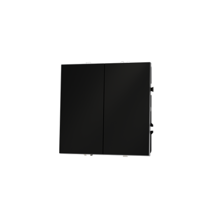 Выключатель с самовозвратом встраиваемый Voltum S70 двухклавишный 10А, (черный матовый)