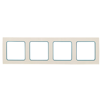 Стокгольм Рамка 4-местная белая с линией цвета синий EKF