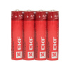 Алкалиновая батарейка типа ААА(LR03) шринк 4шт, EKF
