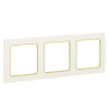 Стокгольм Рамка 3-местная белая с линией цвета зеленый EKF