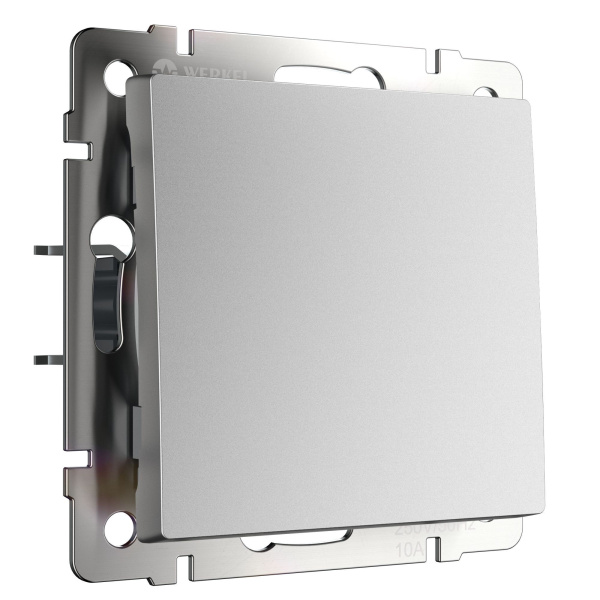 Встраиваемые механизмы Выключатель одноклавишный (серебряный матовый) IP20 Werkel