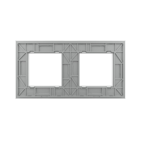 Рамка для розетки двойная Серая Livolo