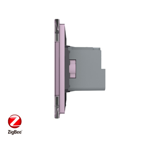 Розетка электрическая ZigBee (Wi-Fi) с заземлением защитными шторками 16A 1 пост Розовая Livolo