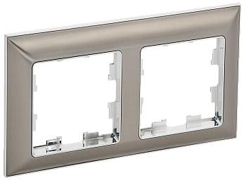 BRITE Рамка 2-мест. РУ-2-Бр хром/никель IEK