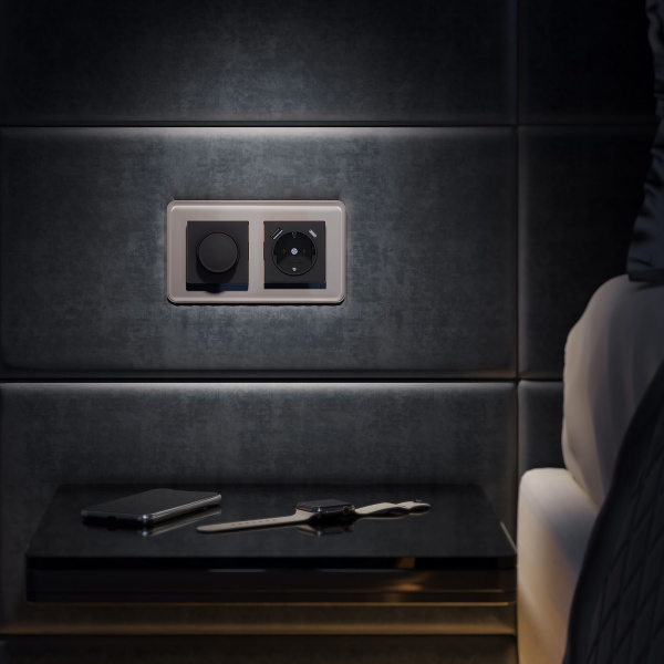 Elite Рамка из стекла на 2 поста дымчатый Werkel