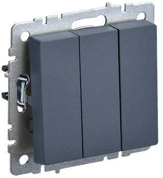 BRITE Выключатель 3-клавишный 10А ВС10-3-0-БрМ маренго IEK