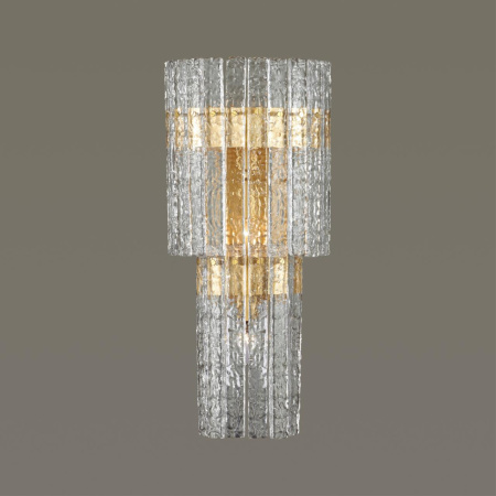 Бра E14 3*40W MERKALE матов.золотой/прозрачный/стекло/ ODEON LIGHT